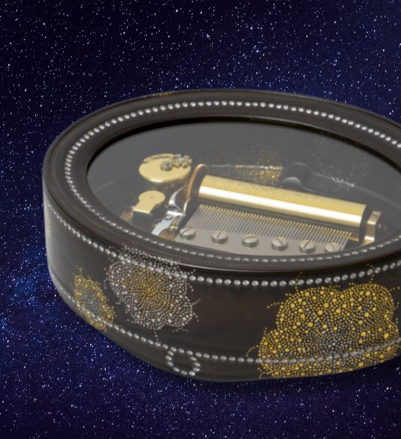 禾目天目釉 金彩梅文 - ニデックオルゴールショールーム | 京都・烏丸二条